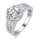 thumbnail image 1 of Anillo de plata s925 con moissanita y diamante Mosan de 2 quilates, anillo de mujer de tres filas de Seiko de moda europea y americana, 1 of 5