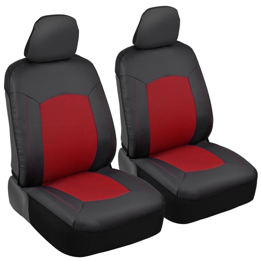 Motor Trend Honeycomb Synthetic Leather Car Seat Covers Breathable Knit Mesh Black Gray