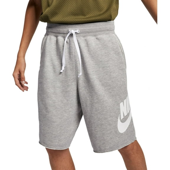 Nike mens Nike Sportswear Alumni Fleece Shorts Small Grey Heather/White