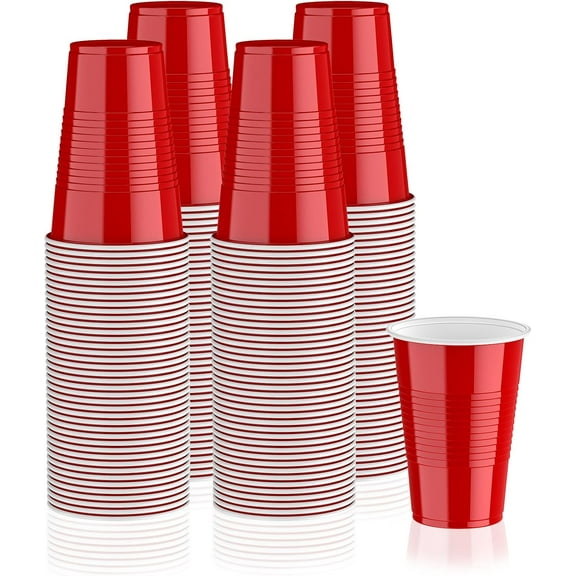 240 Pack 16 oz Disposable Plastic Cups, Red Party Plastic Cups for Parties, Picnics and BBQ