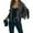 Dark Grey, variant on Women's Short Fringe Leather Jacket Moto Biker Open Front Tassel Coat