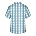 thumbnail image 5 of Domuza Scrub Top Men Plaid Stripe Graphics Short Sleeve V Neck Caregiver Uniform Relaxed Fit Soft Comfy Medical Scrub Tops with 3 Pockets Blue 2XL, 5 of 5