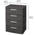 thumbnail image 3 of Sterilite 4 Drawer Unit, Durable Plastic Storage Solution for Garages and Basements, Dark Gray, 3 of 13