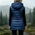 thumbnail image 2 of Cilsoka Women's Long Hooded Puffer Vest Zip Pockets Quilted Sleeveless Coat, Long Puffer Vest with Hood, Women Warm Down Coats Outerwear, Winter Jackets for Going Out Travel, 2 of 6