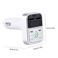 thumbnail image 2 of Kit de coche Bluetooth 5.0 Transmisor FM inalámbrico manos libres Cargador USB dual Tarjeta LCD TF Reproductor de MP3 para coche, Plata kenally  DZ4367-02B, 2 of 2