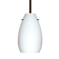 1TT-412607-LED-BR-Besa Lighting-Pera 9 - 1 Light Stem Pendant In Contemporary Style-9.5 Inches Tall and 6 Inches Wide-Bronze Finish-Opal Matte Glass
