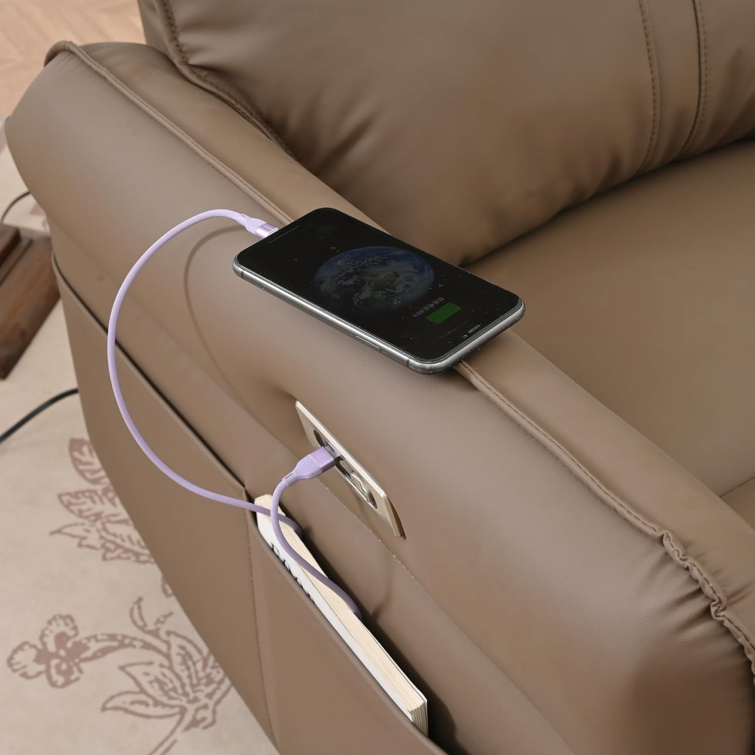 270° Power Swivel Rocker Recliner Chair, Electric Glider Reclining Sofa with USB Ports, Power Swivel Glider, Rocking Chair Nursery Recliners for Living Room