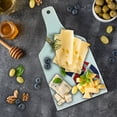 thumbnail image 5 of Union Jack Cutting Board, Classical Electric Guitar UK Flag Britain Music Instrument, Decorative Tempered Glass Cutting and Serving Board, Wine Bottle Shape, Pale Brown Grey Black, by Ambesonne, 5 of 5