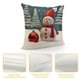 thumbnail image 4 of Fenyluxe Snowman Christmas Tree Red Ornament Pillow Cushion Covers High-Quality Winter Pillow Case 1PC 12x12in, 4 of 5
