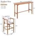 thumbnail image 2 of Harper & Bright Designs 6 Pieces Outdoor Bar Set, 2 Patio Acacia Wood Bar Height Table & 4 Stools with Cushions, Wood Dining Bar Set with Cushions for Backyard Garden, Beige,Natural, 2 of 13