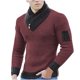 thumbnail image 1 of Suéter con cuello de bufanda Suéter de punto Suéter de manga larga Suéter de costura para hombres Fridja  nalpqowj2506, 1 of 1