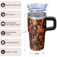 thumbnail image 3 of 20oz Textured Travel Coffee Mug with Handle, Double Wall Insulated Stainless Steel Tumbler, Geometric Patterns Leak Proof, 3 of 5