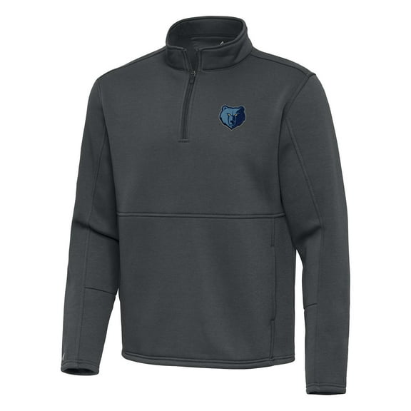 Men's Antigua Pewter Memphis Grizzlies  Twist Quarter-Zip Pullover Top