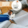 thumbnail image 2 of Wooden Stapler Cartoon Stapler Portable Stapler Student Stationery Animal Ornament, 2 of 7