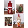 thumbnail image 4 of Cateissary Funda para botella de vino, funda con cordón de Navidad, fundas universales para champán, ropa de de comedor, accesorios de Kits de decoración para fiestas Muñeco de nieve/Verde, 4 of 6