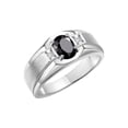 thumbnail image 6 of RYLOS Men's Rings Sterling Silver Classic 7X5MM Oval Gemstone & Diamond Ring Onyx October Birthstone Rings For Men, Silver Rings, Size 13, 6 of 7