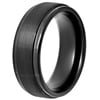 Brilliance Fine Jewelry Men's Black Tungsten Step Edge Satin Comfort Fit 8MM Wedding Band - Mens Ring