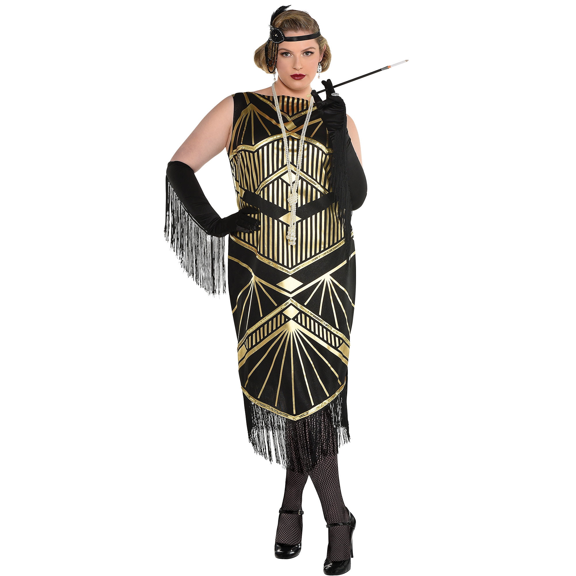 Party City Roaring 20s Flapper Girl Halloween Costume for Women, Black ...