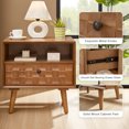 thumbnail image 6 of iooHug Farmhouse Wood Nightstand 1 Drawer Open Storage Side Table with Solid Wood Legs for Bedroom Living Room Adults Small Spaces（Golden Oak), 6 of 7