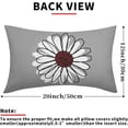 thumbnail image 4 of Burgundy White Daisy Pillow Covers 12x20 Set of 2 Spring Summer Grey Colored Decorative Throw Pillows Outdoor Modern Art Flower Pillowcase Lumbar Linen Cushion Case for Home Sofa Couch Bed, 4 of 6