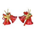 thumbnail image 3 of Christmas Bell Hanging Ornament Set Of 2 Red Bell Decor with Angel and Bow for Christmas Tree Decor Wreath Indoor Holiday Home Decoration, 3 of 7