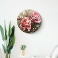 thumbnail image 4 of 10 Inch Wall Clock Battery Operated Silent Clock Decorative for Office, Kitchen, Outdoor, Living Room，Beautiful Rose Flower with Bud Leaf Cute, 4 of 4