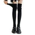 thumbnail image 2 of MSJUHEG Thigh High Socks,Programmer Socks,Thigh High Compression Socks Women,Leg Warmers,Knee High Socks,Knitted Cotton Stocking Thigh Long Knee Socks Black One Size, 2 of 5