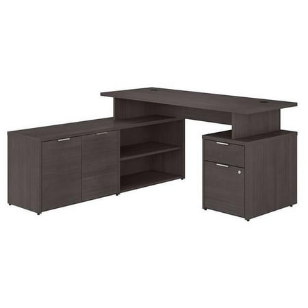 UPC: 0042976111373 | Bush Business Furniture JTN021SGSU 60 x 59 x 30 in. Jamestown L-Shaped Desk with Drawers  Storm Gray