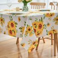 thumbnail image 2 of Sunflower 60 x 102 Tablecloths for Rectangle Table Floral Tablecloth - Oblong Polyester Vintage Spring Summer Farmhouse Flower Table Cover Washable Waterproof for Outdoor Party Picnic Kitchen Dining, 2 of 7