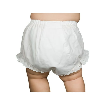 Christening Day Baby Girls White Double Seat Diaper Cover