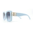 thumbnail image 3 of Womens Thick Plastic Butterfly Rectangle Designer Fashion Sunglasses Blue - Smoke, 3 of 4