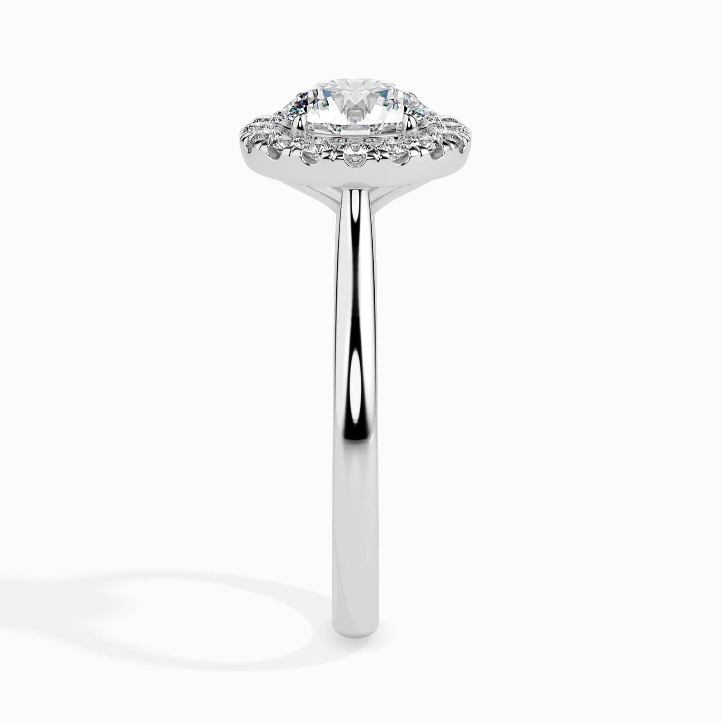 Kiva Jewel 14K White Gold Plated Ring - 1.66 Ct Lab Created Round Cut Diamond Halo Ring for Women - Exquisite Engagement Ring - Perfect for Proposals - Birthday and Anniversary Gifts for Her