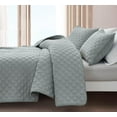 thumbnail image 3 of Chezmoi Collection 3-Piece Cotton Gauze Oversized King Quilt Set, Light Blue-Gray Soft Washed Cotton Gauze Bedspread, Lightweight Breathable for All Season, 3 of 9