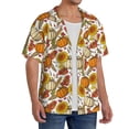 thumbnail image 2 of Balery Pumpkin Corn Daisy Men's Casual Button Down Shirt Short Sleeve Textured Summer Cuban Beach Shirts-3X-Large, 2 of 7