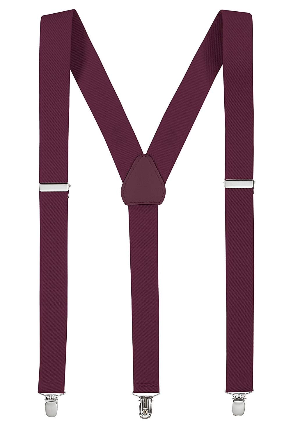 Hold'em 1" Teens & Men Suspender and Bow Tie Set Pre-Tied Bow Tie, Burgundy
