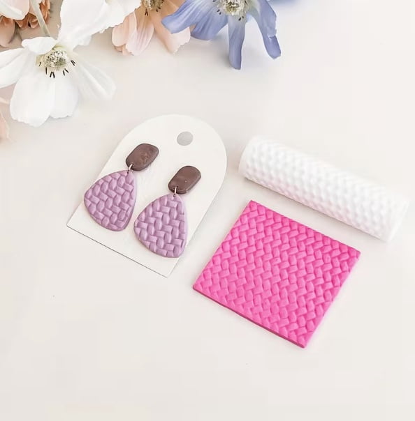 4pcs Polymer Clay Texture Roller Set - Plastic Pottery Pattern Stamping Tools for DIY Jewelry and Crafting