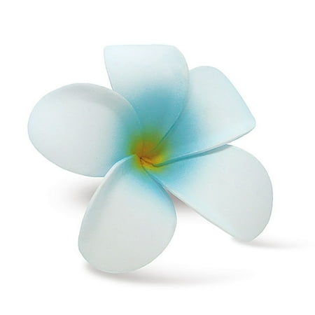 Plumeria Foam - Hawaii Hair Clip Foam Flower Plumeria White Blue