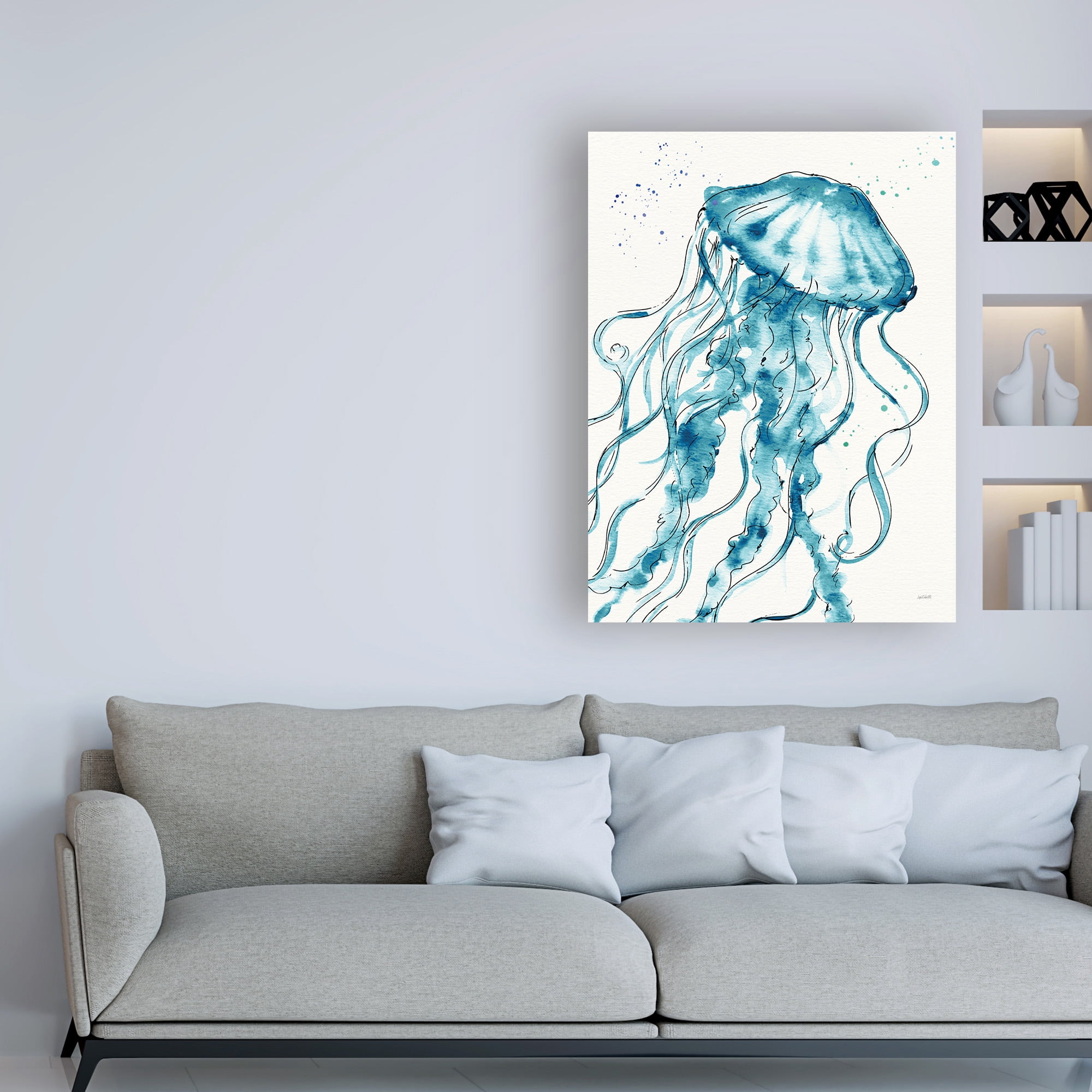 Trademark Fine Art 'Deep Sea X v2 Teal' Canvas Art by Anne Tavoletti