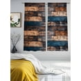 thumbnail image 3 of Vintage Wooden Sheer Curtains 72 Inch Length 2 Panels Set, Farmhouse Retro Shabby Wood Voile Window Treatment Rod Pocket Curtains Sheers Drapes for Bedroom/Living Room/Kitchen 52"x72"x2, 3 of 7