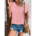 thumbnail image 4 of Bliwov Womens Tops V Neck Plain Short Sleeve Tee 2024 Summer Fall Fashion Trendy Clothes Loose Fit Casual Outfits T Shirts, 4 of 11