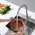 thumbnail image 2 of Hecho de acero inoxidable sólido con un caño giratorio 360> Grifo mezclador de una sola palanca de alta presión> Grifo fregadero de cocina mezclador de acero inoxidable cepillado Afortunado Sencillez, 2 of 5
