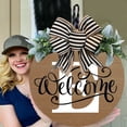 thumbnail image 4 of YAOMOBB Doorplate Wreath All Year Welcome Door Sign Wreath with Optional Letters Weather Resistant for Balcony Decor, 4 of 7