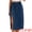 Dark Blue, variant on Women's Denim Midi Skirt Button Up Slit Jean Skirts Medium Dark Blue