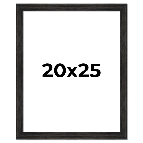 20x25 Distressed/Aged Black Complete Wood Picture Frame with UV Acrylic, Foam Board Backing, & Hardware