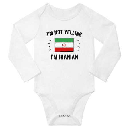 

I m Not Yelling I m Iranian! Baby Long Sleeve Bodysuit Unisex Gifts (White 24 Months)