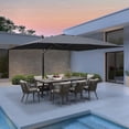 thumbnail image 4 of PURPLE LEAF Outdoor Offset Umbrella 10' X 13' Rectangle Large Aluminum Patio Umbrella with 360-degree Rotation Cantilever Umbrella for Garden Outdoor Pool, Grey, 4 of 13