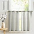 thumbnail image 1 of Cortinas de cocina Jinchan de lino a rayas, 36 cm, 2 paneles, 1 of 8