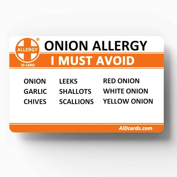 Allergy ID Card Onion Allergy