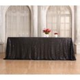 thumbnail image 3 of SquarePie Sequin Tablecloth 90 x 132 Inch Black Sparkly Table Linen for Wedding Party, 3 of 4