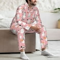 thumbnail image 7 of Balery Cute Pink Snowman Cat Pattern Pajama Sets for Men Long Sleeve 2 Piece Sleepwear Loungewear Sets Soft PJ's with Pockets Long Sleeve Comfy Pj Sets-XX-Large, 7 of 7